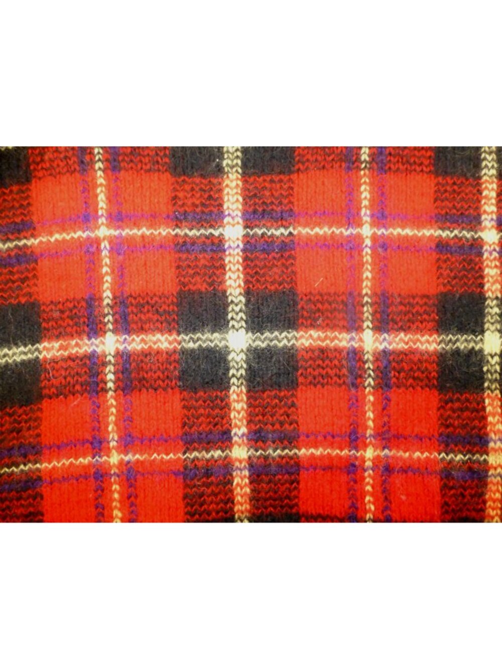 VTG Paul Harris Design Red & Black Plaid Mohair Blend Sweater L Retro Style - Picture 7 of 9
